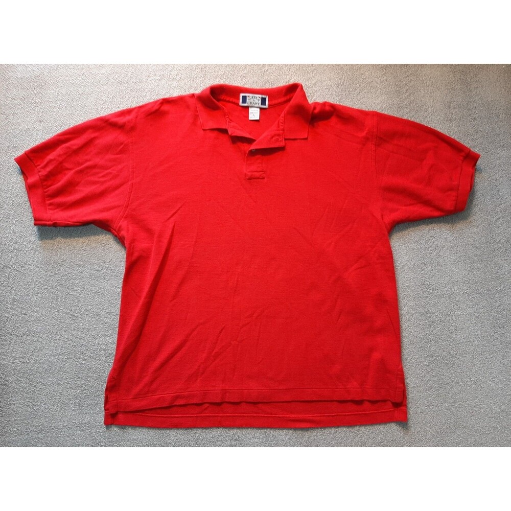 Sutter and Grant Mens polo Large L Red Made in USA Cotton Short Sleeve Shirt